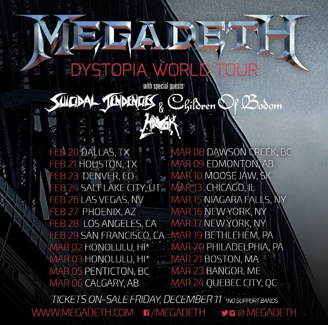 MEGADETH “Dystopia” World Tour! Chris Adler